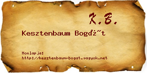 Kesztenbaum Bogát névjegykártya